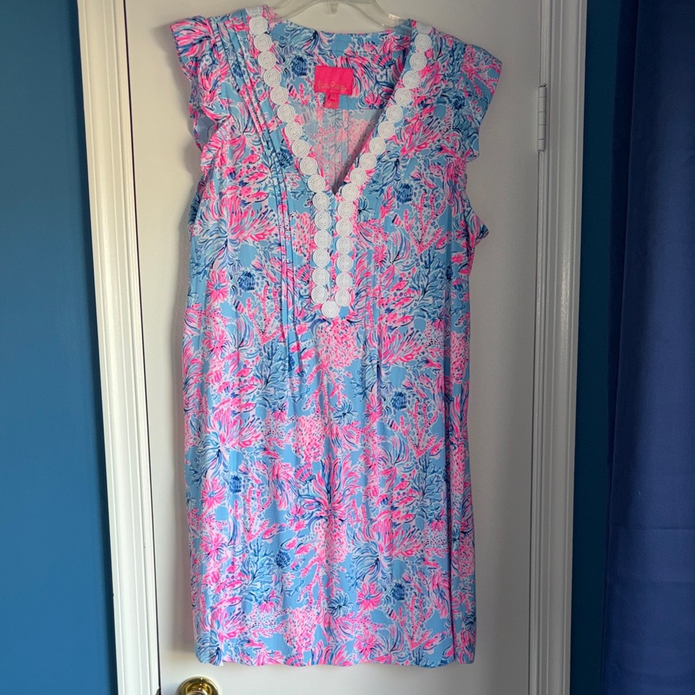 Lilly Pulitzer Blue Dress with Pink Accents